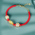 wholesale 925 Sterling Silver Dunhuang Style Original Bracelet for Women, New Chinese Red String Couple Accessory, Lotus Beaded Jewelry Wholesale-0-0