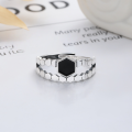 wholesale S925 Sterling Silver European and American Black Drip Glue Personalized Temperament Fashion OL Versatile Niche Trend Open Ring-0-1