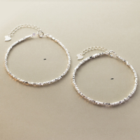 wholesale Metal S925, crushed silver bracelet, ins design, hand-cut slice, Douyin live broadcast, versatile bestie hand accessory S6522-S925 silver bracelet 1.4MM 925 silver
