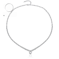 wholesale S925 silver new necklace, collarbone chain with pendant, adjustable length, cross-border European and American style-All-match chain without pendant>925 silver