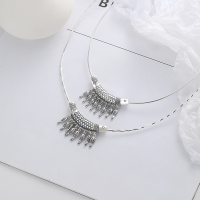 wholesale Sterling Silver Retro Antique Carp Tassel Pendant Ethnic Style Statement Necklace Accent-YP143M/Single pendant, aged, about 11.3g 99 silver