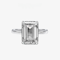 wholesale Metal Material: High-Carbon Diamond, 7 Carat Ring, Factory Direct, Shipei Jewelry, Simple and Elegant Rectangular Flat 10*14-Pink 10*14; C54-M13【R-0868】 7