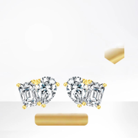 wholesale 18K Gold High-End Jewelry Earrings Set with Lab-Grown Diamonds inY@M Style, Featuring You and Me Design in Gold and Diamond for Women-18k gold cultured diamond earrings