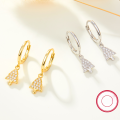 wholesale 925 Sterling Silver Christmas Tree Stud Earrings with Diamonds, Fashionable and Versatile Hoop Earrings for Women, Cross-Border New Product Jewelry Wholesale-0-3