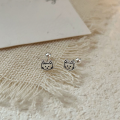 wholesale S925 Sterling Silver Cartoon Kitten Stud Earrings for Women, Minimalist and Delicate Small Fresh Style Student Earrings Trendy Accessories-0-5