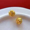 wholesale S925 gold-plated engraved crystal flower bead swastika spacer bead DIY bracelet stringing beads-0-9