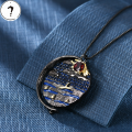 wholesale S925 silver Italian abstract pattern retro jewelry designer necklace with inlaid colored gemstone pendant-0-1