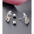 wholesale Sterling Silver S925 Small Deer Earrings Women European and American Ins Style Christmas One Deer With You Earrings Women Jewelry Wholesale-0-3