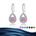 wholesale S925 Silver Moissanite Drop Earrings, Foreign Trade Hot-Style, Niche Fashion Trend, Luxurious High-End Sense Wholesale-0-7