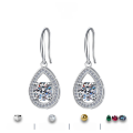 wholesale S925 Silver Moissanite Drop Earrings, Foreign Trade Hot-Style, Niche Fashion Trend, Luxurious High-End Sense Wholesale-0-0