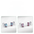 wholesale S925 Gold-Plated Geometric Minimalist Cultured Alexandrite Earrings Wholesale Customization-0-4