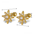 wholesale S925 zirconium stud earrings for women, eight-pointed star spring ear cuff, minimalist and elegant ins-style earrings for European and American foreign trade-0-5