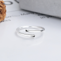 wholesale S925 Silver Korean-style Minimalist Plain Ring Ins Trendy Elegant Light Luxury Open Band Ring-0-1