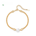 wholesale S925 sterling silver minimalist style trendy and personalized Japanese and Korean new design pearl beaded bracelet wholesale-0-0