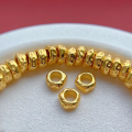 wholesale Metal material: 925 ancient silver gold-plated fittings, engraved coiled small gold circle, six-syllable mantra spacer, meteorite surface, twist spacer bead DIY-0-6