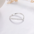 wholesale S925 Sterling Silver Diamond-shaped Bead Ring, Niche Luxury Adjustable Stackable Index Finger Ring, Factory Direct-0-4