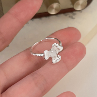 wholesale S925 Sterling Silver Camellia Flower Ring for Women, Korean New Edition Luxury Elegant High-End Sense Design Band-Sterling silver
