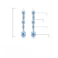 wholesale S925 Silver Natural Gemstone Topaz Stud Earrings, Fashionable and Luxurious French Back Earrings-0-4