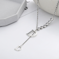 wholesale S925 Sterling Silver Korean-style Personalized Inlaid Zircon Letter D Fringe Pendant Long Versatile Necklace-0-1
