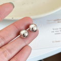 wholesale S925 sterling silver round ball earrings for women, new design, unique and elegant, minimalist luxury, small batch, high-end fashion earrings-0-3