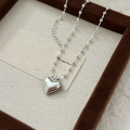 wholesale S925 Sterling Silver Korean Style Minimalist Fashion Luxury Designed Drip Enamel Heart Pendant Collarbone Chain-0-4