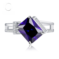 wholesale S925 silver new jewelry 8*10 purple-blue diamond high-carbon diamond-R582 Purple Blue Diamond>No. 6