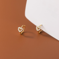 wholesale 925 Sterling Silver Hollow-Out Heart Earrings Sweet and Simple Elegant Diamond-Inlaid Anti-Loss Heart-Shaped Lovely Ear Clips M00225-0-1