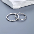 wholesale Sterling Silver Möbius Strip Couple Rings for Men and Women, Minimalist and Versatile Style, Valentine's Day Gift Matching Bands for Girlfriend-0-2