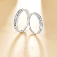 wholesale S925 sterling silver pair of engraved vine-patterned open-ended couple rings, small batch forest-themed design, gift for Qixi Festival-Arabesque Couple Rings/Approx. 3.79g&gt;PR003754