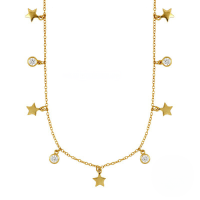 wholesale S925 Sterling Silver Star And Single Zircon Layering Collarbone Necklace, Korean Style Fashion Design, Ins Light Luxury Advanced Feel-Gold