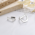 wholesale S925 Sterling Silver French Retro Minimalist Hollow-Out Letter ID Ear Clasp Street Style Daily Versatile Earrings for Women-0-2