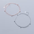 wholesale S925 Silver Ankle Chain Women's Korean Style Fashion Double Layer Light Bead Snake Chain Personality Foot Jewelry S3174-0-4
