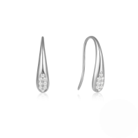 wholesale S925 Sterling Silver Rhinestone Teardrop Ear Climber Ear Cuff, An Elegant And Trendy European-style Ear Hook-Platinum 925 silver