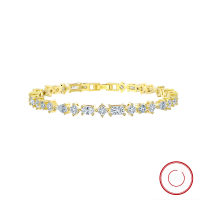 wholesale S925 Sterling Silver Handcrafted Bracelet with 3 Different Shapes of White Zirconia Casting, Tennis Bracelet Style, Direct from Manufacturer-Platinum, bracelet length: 16.5cm, weight: 9.19g 925 silver