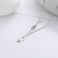 wholesale S925 Sterling Silver Korean-Japanese Style H-Letter Inlaid Colored Zircon Chain Necklace for Edgy Sweet-Cool Aesthetic-0-2