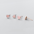 wholesale S925 Sterling Silver Lovely Heart Earrings Korean Style Fashion Cute Sweet Gradient Pink Girly Earrings G5595-0-0