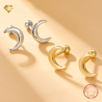 wholesale S925 Silver Screw Ear Stud, Moon Ear Stud for Women, Small and Dainty, Easy to Heal, Suitable for Daily Wear, Cartilage Earring-Silver 925 silver