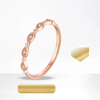 wholesale 18K Gold with Lab-Grown Diamond Ring Stackable Side Ring Pinky Ring Rose Gold Melee Diamond K Gold Ring for a Unique Style-18K Gold Cultured Diamond Ring (Rose Gold)  Hong Kong Code No. 11