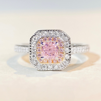 wholesale S925 Sterling Silver Square Baguette Diamond Ring Light Luxury Fashion High-End Pink Diamond Ring for Women Wholesale Minimalist Style Fresh and Popular Design-Yellow Diamond-CBJZ342 9