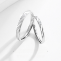 wholesale S925 Sterling Silver Love Loop Couple Rings, Korean Style Internet-Famous Minimalist Band Matching Rings for Girlfriend on 520 Valentine's Day-0-0