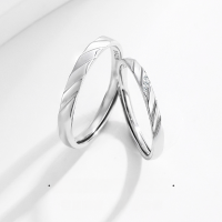 wholesale S925 Sterling Silver Love Loop Couple Rings, Korean Style Internet-Famous Minimalist Band Matching Rings for Girlfriend on 520 Valentine's Day-Love Cycle Couple Ring/Approx. 2.79g&gt;PR003900 Sterling Silver