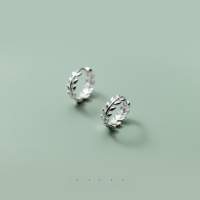 wholesale S925 silver olive branch small fresh bud ear studs women forest style simple and delicate elegant earrings G7532-S925 Silver Earrings Gold>925 Silver