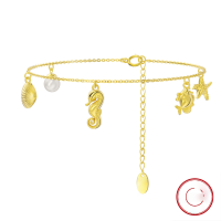 wholesale S925 Sterling Silver, 14K Gold Plated - Cloud Pull Jewelry New Design, Minimalist Ocean Animal Fish Bracelet-14K gold, approx. weight: 1.77g