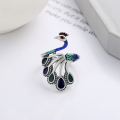 wholesale S925 silver resin enamel exaggerated peacock phoenix design ring, Chinese style classical creative ring-0-1
