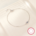 wholesale 925 Silver Cross-Border Hot-Sell Women's Diamond-Inlaid Evil Eye Korean Minimalist INS High-End Bracelet-0-2