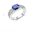 wholesale S925 Silver Natural Topaz Ring Fashion Minimalist Light Luxury with 16 Carat Natural Blue Gemstone-0-6