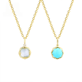 wholesale 14K/18K Gold Trendy Personalized Pendant with Natural Turquoise and White Crystal for Women, Direct Factory Source-0-0