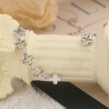 wholesale S925 Sterling Silver Unisex European-style Cross Bracelet with Hollow-out Design, Cross-border New Accessory-0-1