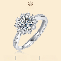 wholesale S925 Silver Ring Ice Snow Queen Ring Fashion Jewelry Moissanite Live Sale Hot Selling Ready to Ship Wholesale-1 carat