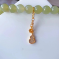 wholesale Sterling silver gold-plated enamel accessories gourd pendant DIY bracelet necklace drop pendant pure silver jewelry gemstone-0-8